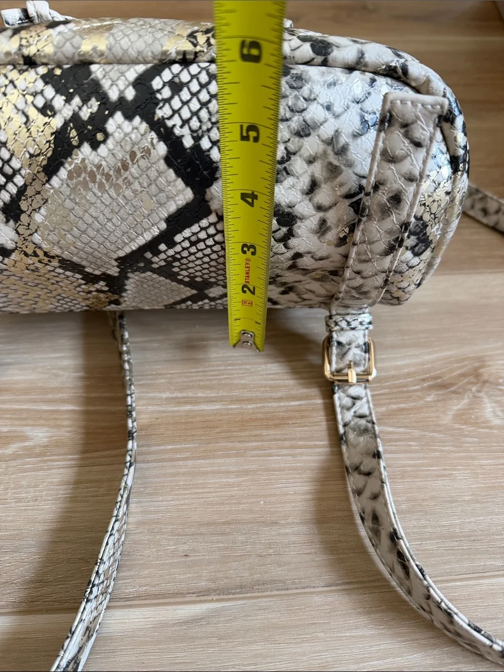 Caroline Hill Snake-Print Gold Fleck Women's Backpack Bag